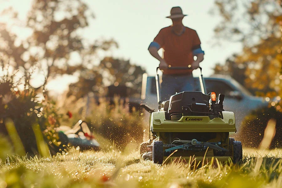 self propelled battery lawnmower