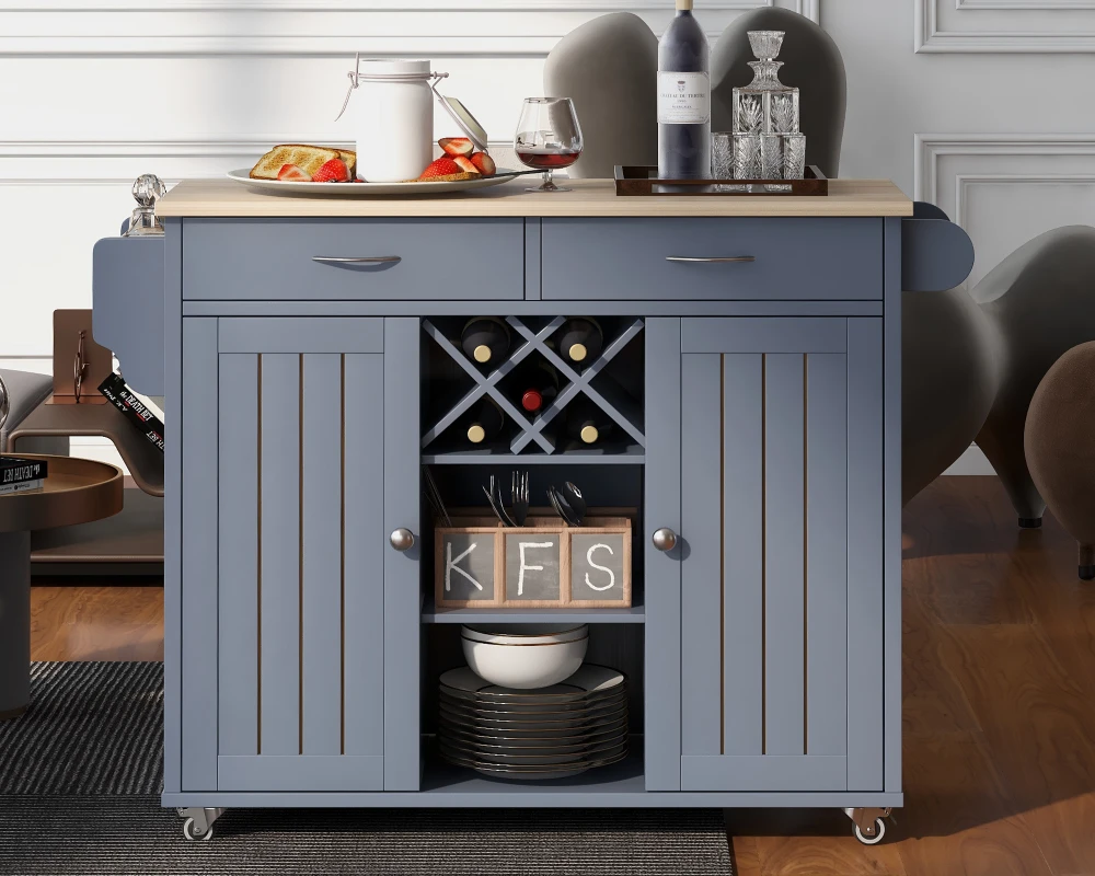 rolling kitchen island with storage