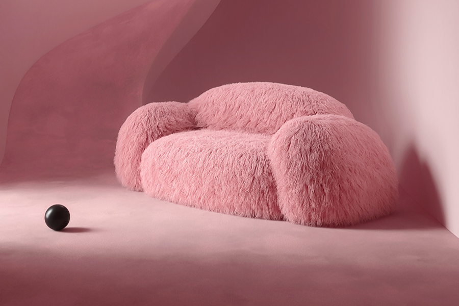 modern plush sofa